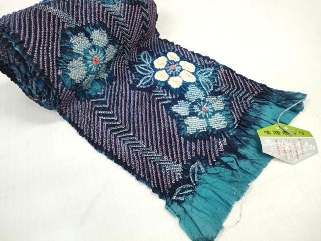 平和屋着物＊夏物　有松鳴海絞り　浴衣　反物　着尺　花繋ぎ　湯のし前　綿　逸品　未使用　DABD7797zzz