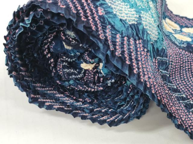 平和屋着物＊夏物　有松鳴海絞り　浴衣　反物　着尺　花繋ぎ　湯のし前　綿　逸品　未使用　DABD7797zzz