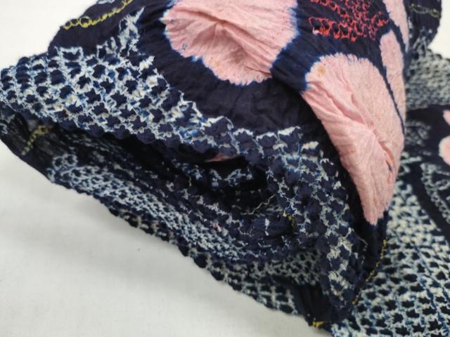 平和屋着物＊夏物 有松鳴海絞り 浴衣 反物 着尺 花繋ぎ 湯のし前 綿 逸品 未使用 DABD7801zzz