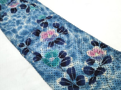 平和屋着物＊夏物 総絞り 浴衣 反物 着尺 椿 湯のし前 綿 逸品 未使用 DABD7809zzz