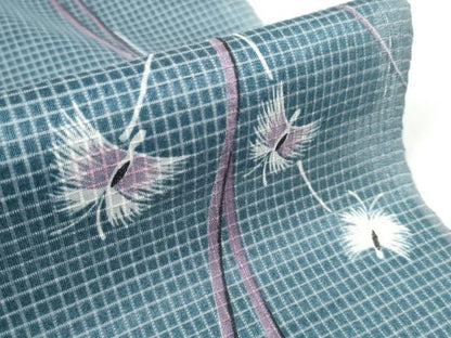 平和屋着物∴夏物 小紋・浴衣兼用 絹紅梅 反物 着尺 草花文 逸品 未使用 DABD7811zzz