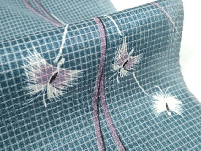 平和屋着物∴夏物 小紋・浴衣兼用 絹紅梅 反物 着尺 草花文 逸品 未使用 DABD7811zzz