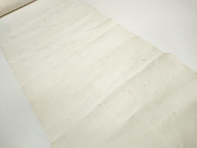 平和屋着物＊夏物 長襦袢 小千谷ちぢみ 反物 着尺 本麻翠紗 露芝紋紗 生成り色 小千谷織物 証紙付き 麻 逸品 未使用 DABD7821zzz