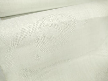 平和屋着物＊夏物 長襦袢 反物 着尺 立波紋紗 白緑色 麻 逸品 未使用 DABD7823zzz