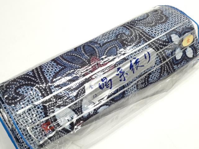 平和屋着物＊夏物 浴衣 反物 着尺 リップル 喝采絞り 堅牢染 花唐草文 綿 逸品 未使用 DABD7829zzz