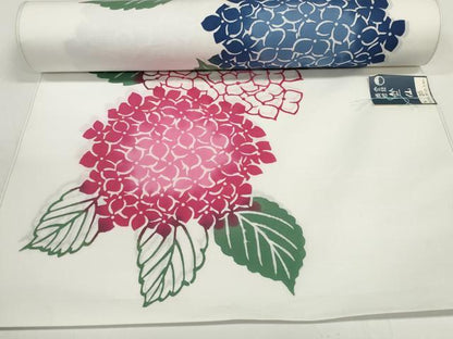 平和屋着物＊夏物 竺仙鑑製 浴衣 反物 着尺 紫陽花 アジサイ 綿 逸品 未使用 DABD7830zzz