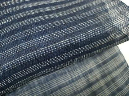 平和屋着物▽羽織・コート　反物　羽尺　スリーシーズン　春夏秋　塵除け　横縞　麻　逸品　未使用　DABD7864zzz