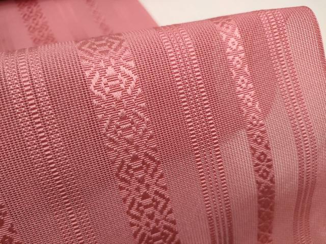 平和屋着物＊夏物 名古屋帯 帯反物 博多織 紗献上 今様色 東レシルック 未使用 DABD7877zzz
