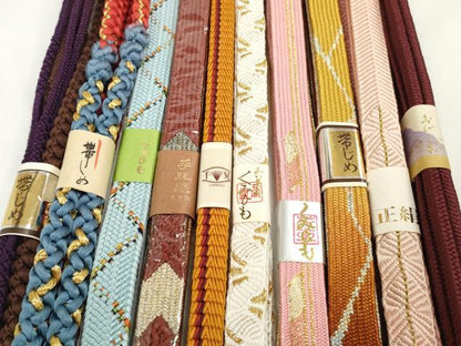 平和屋着物●和装小物　帯締め10本セット　礼装用　組紐　高麗組　笹浪組　冠組　金糸　逸品　未使用　DABD7911zzz