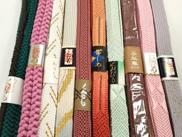 平和屋着物●和装小物　帯締め10本セット　礼装用　手組紐　堅牢草木染　高麗組　笹浪組　金糸　逸品　未使用　DABD7912zzz