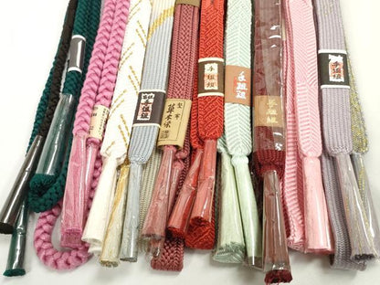 平和屋着物●和装小物　帯締め10本セット　礼装用　手組紐　堅牢草木染　高麗組　笹浪組　金糸　逸品　未使用　DABD7912zzz