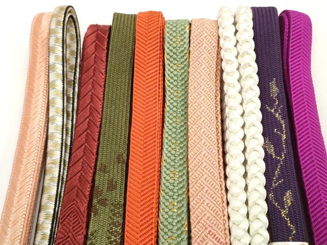平和屋着物●和装小物　帯締め10本セット　組紐　高麗組　笹浪組　大和組　金糸　逸品　未使用　DABD7914zzz