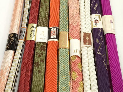 平和屋着物●和装小物　帯締め10本セット　組紐　高麗組　笹浪組　大和組　金糸　逸品　未使用　DABD7914zzz