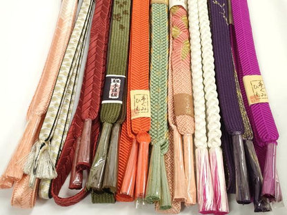 平和屋着物●和装小物　帯締め10本セット　組紐　高麗組　笹浪組　大和組　金糸　逸品　未使用　DABD7914zzz