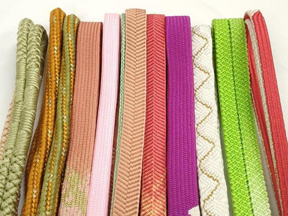 平和屋着物●和装小物　帯締め10本セット　礼装用　組紐　高麗組　笹浪組　金糸　逸品　未使用　DABD7916zzz