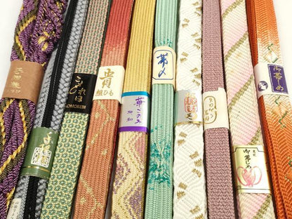 平和屋着物●和装小物　帯締め10本セット　振袖用　礼装用　手組紐　伊賀組紐　高麗組　金糸　逸品　未使用　DABD7917zzz