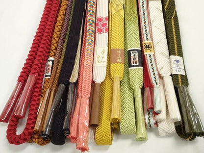 平和屋着物●和装小物　帯締め10本セット　礼装用　組紐　高麗組　笹浪組　金糸　逸品　未使用　DABD7918zzz
