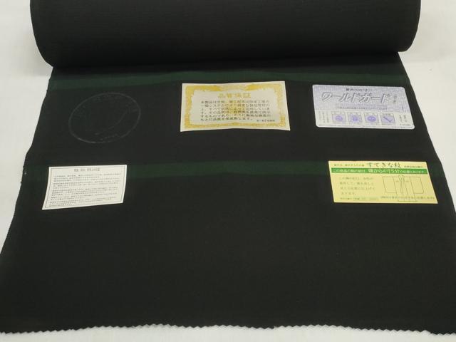 平和屋着物＊夏物 黒紋付 黒反物 着尺 駒絽 逸品 未使用 DABD7935zzz