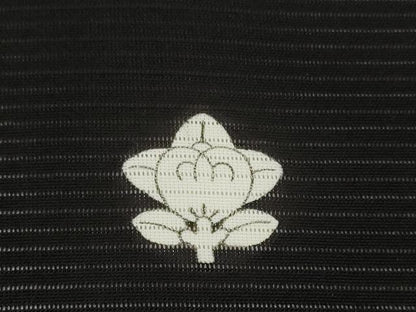 平和屋着物＊夏物 黒紋付 黒反物 着尺 駒絽 泥黒染 深泥黒 逸品 未使用 DABD7936zzz