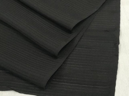 平和屋着物▼和装小物 端切れ ハギレ 夏物 黒紋付 黒生地 解き反物 絽 リメイク生地 材料 正絹 逸品 DABD7940zzz
