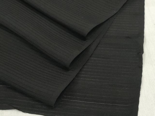 平和屋着物▼和装小物 端切れ ハギレ 夏物 黒紋付 黒生地 解き反物 絽 リメイク生地 材料 正絹 逸品 DABD7940zzz