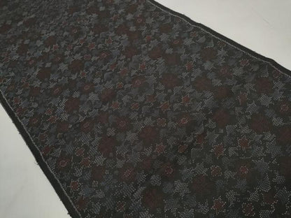 平和屋着物▼本場大島紬 解き反物 着尺 花尽くし 裁断済 逸品 DABD7949zzz