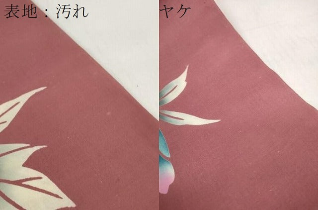 平和屋着物＊夏物　浴衣　反物　着尺　舞蝶花文　綿　未使用　DABD7961zzz