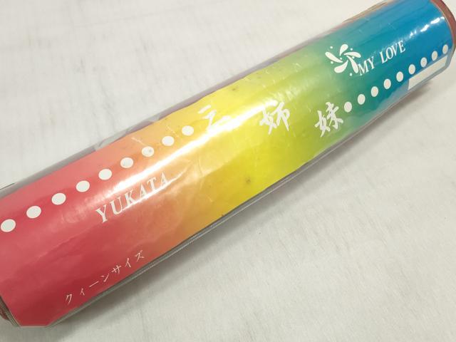 平和屋着物＊夏物　浴衣　反物　着尺　舞蝶花文　綿　未使用　DABD7961zzz
