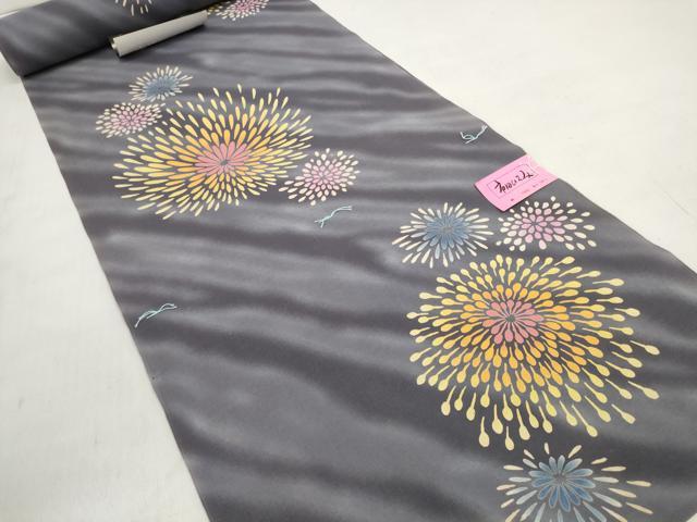 平和屋着物＊夏物 服飾評論家 市田ひろみ 浴衣 反物 着尺 花火 綿 逸品 未使用 DABD7963zzz