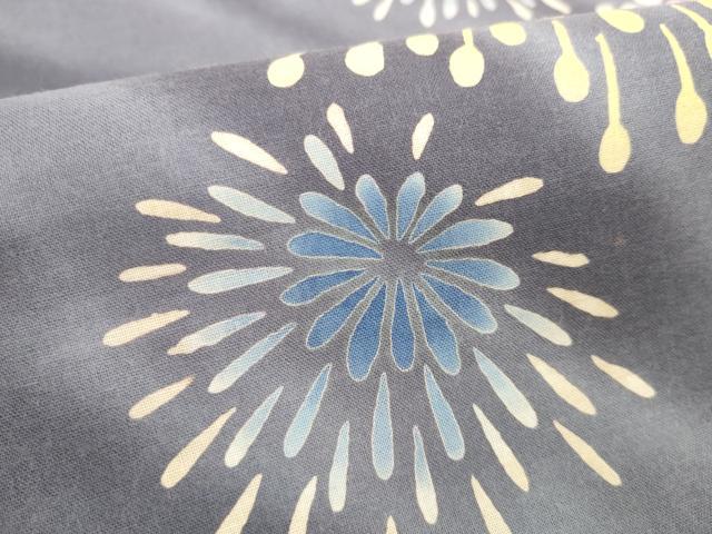 平和屋着物＊夏物 服飾評論家 市田ひろみ 浴衣 反物 着尺 花火 綿 逸品 未使用 DABD7963zzz