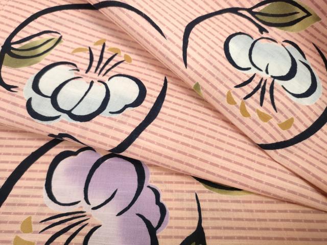 平和屋着物＊夏物 世界的ファッションデザイナー 山本寛斎 kansaiブランド 浴衣 反物 着尺 花丸文 綿 逸品 未使用 DABD7970zzz