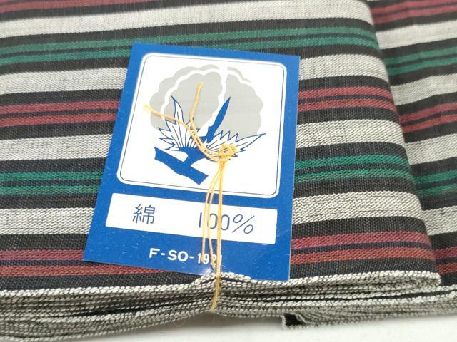 平和屋着物＊夏物 浴衣 反物 着尺 唐桟縞 綿 未使用 DABD7972zzz