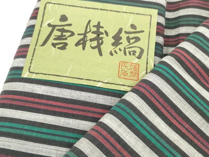 平和屋着物＊夏物 浴衣 反物 着尺 唐桟縞 綿 未使用 DABD7972zzz
