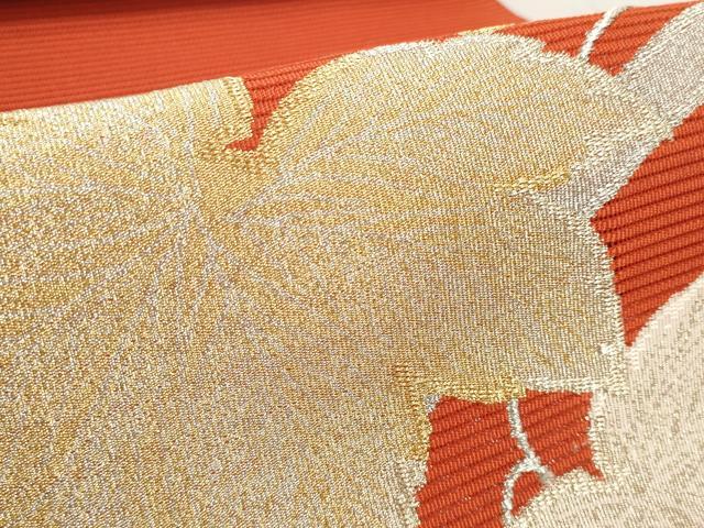 平和屋着物＊夏物　西陣　京の名門　じゅらく謹製　名古屋帯　帯反物　絽綴れ　蔦の葉文　金糸　証紙付き　逸品　未使用　DABD7981zzz
