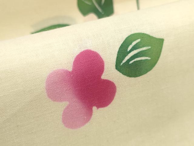 平和屋着物＊夏物　竺仙鑑製　浴衣　反物　着尺　紫陽花　アジサイ　証紙付き　綿　逸品　未使用　DABD7999zzz