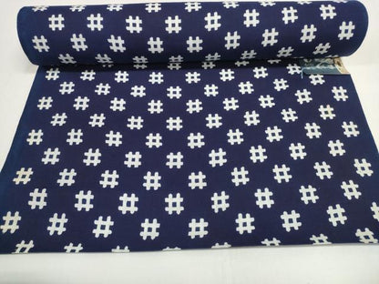平和屋着物＊夏物　竺仙鑑製　浴衣　反物　着尺　井桁絣　証紙付き　綿　逸品　未使用　DABD8006zzz