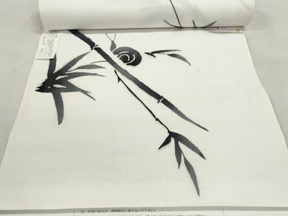平和屋着物＊夏物　浴衣　反物　着尺　四季の花本染　笹竹に蝸牛 カタツムリ　綿　未使用　DABD8044zzz