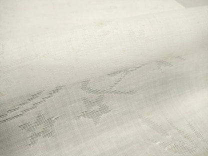 平和屋着物＊夏物　長襦袢　反物　着尺　草花唐草紋紗　生成り色　麻　逸品　未使用　DABD8049zzz
