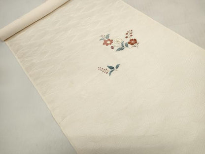 平和屋着物●創業460年・千總　付下げ　反物　着尺　刺繍　絞り　松皮菱七宝草花文　金糸　タグ付き　逸品　未使用　DABD8067zzz