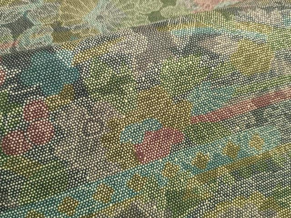 平和屋着物▼本場染大島紬 解き反物 着尺 霞菊花文 裁断済 逸品 未使用 DABD8073zzz