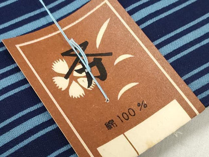 平和屋着物＊夏物　浴衣　反物　着尺　間道　綿　未使用　DABD8111zzz