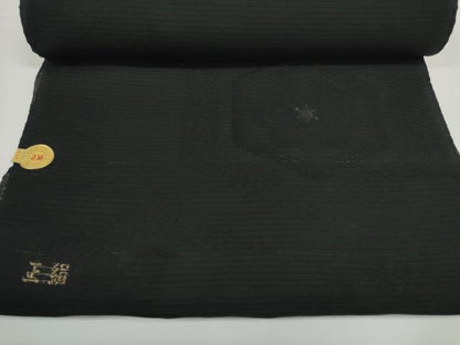 平和屋着物＊夏物　西陣　名古屋帯　帯反物　黒共帯　亀甲花文　証紙付き　逸品　未使用　DABD8123zzz