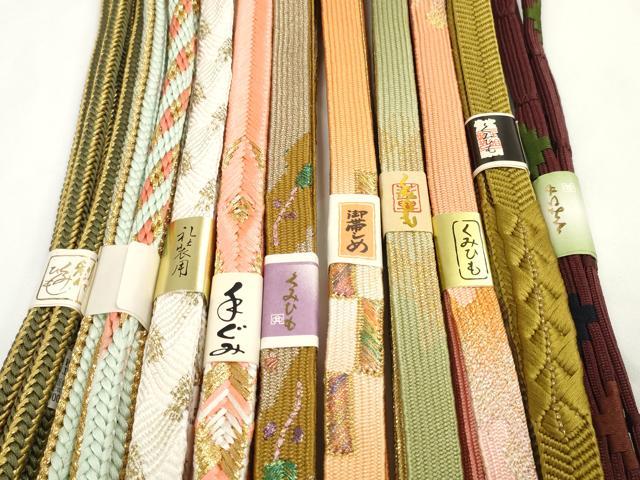 平和屋着物●和装小物　帯締10本セット　礼装用　組紐　高麗組　笹浪組　金糸　逸品　未使用　DABD8132zzz