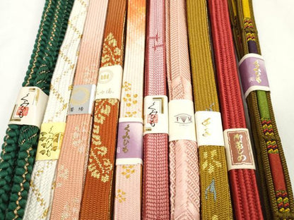 平和屋着物●和装小物　帯締め10本セット　礼装用　組紐　高麗組　笹浪組　金糸　逸品　未使用　DABD8134zzz