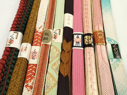 平和屋着物●和装小物　帯締め10本セット　組紐　高麗組　笹浪組　金糸　逸品　未使用　DABD8135zzz