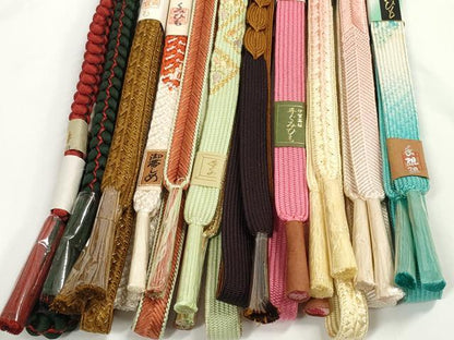 平和屋着物●和装小物　帯締め10本セット　組紐　高麗組　笹浪組　金糸　逸品　未使用　DABD8135zzz
