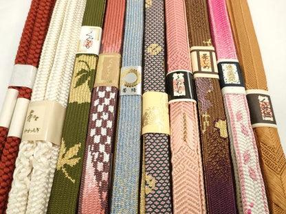 平和屋着物●和装小物　帯締め10本セット　手組紐　組紐　高麗組　笹浪組　金糸　逸品　未使用　DABD8136zzz