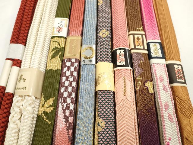 平和屋着物●和装小物　帯締め10本セット　手組紐　組紐　高麗組　笹浪組　金糸　逸品　未使用　DABD8136zzz