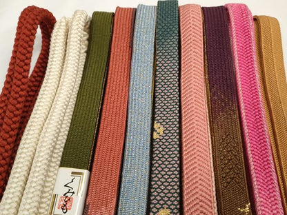 平和屋着物●和装小物　帯締め10本セット　手組紐　組紐　高麗組　笹浪組　金糸　逸品　未使用　DABD8136zzz