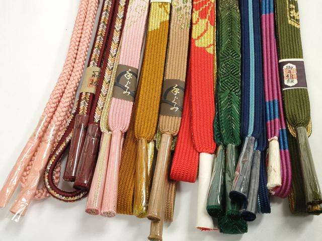 平和屋着物●和装小物　帯締め10本セット　伊賀手組紐　組紐　高麗組　冠組　金糸　逸品　未使用　DABD8138zzz
